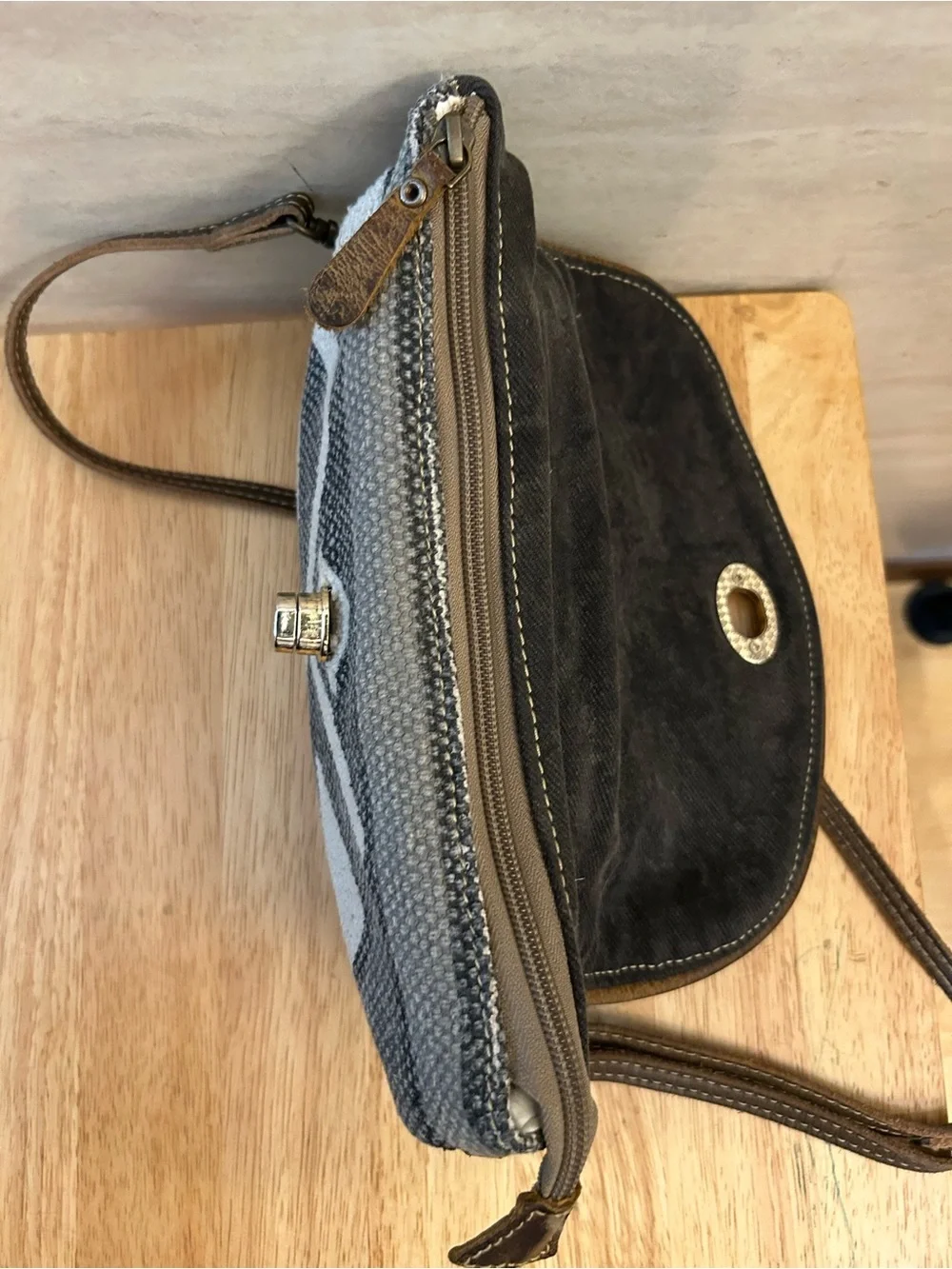 Myra Bag Gray Clandestine Crossbody Cowhide Leather